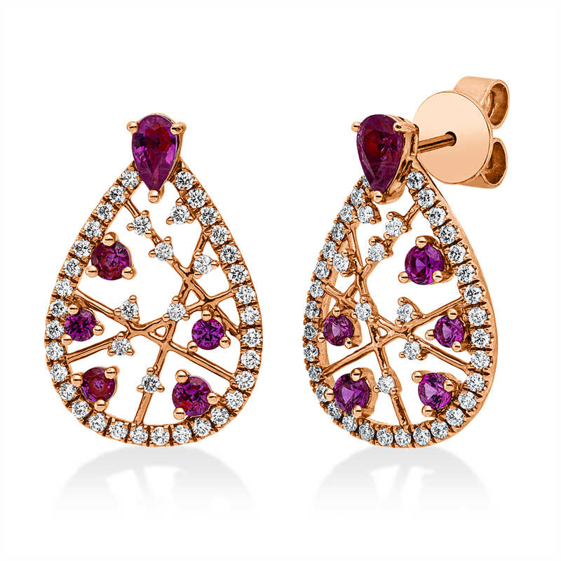 Farbstein Classic Ohrschmuck Rotgold 18kt 0,53ct