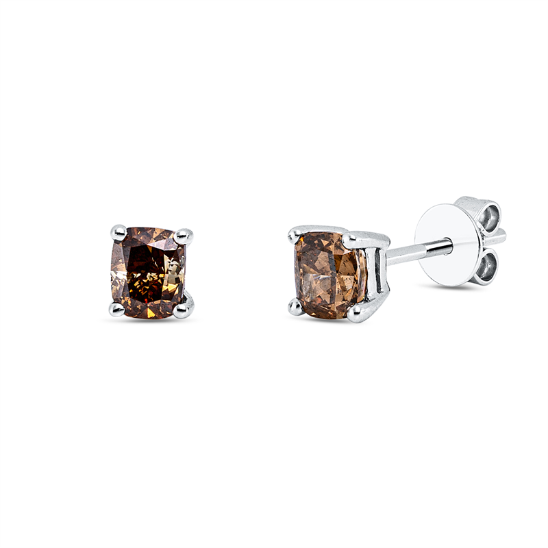 Farbiger Diamant Ohrstecker Weißgold 18kt 0,71ct