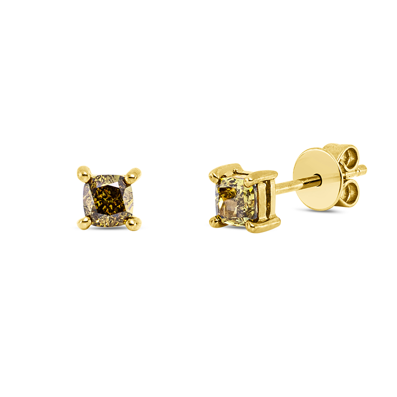 Farbiger Diamant Ohrstecker Gelbgold 18kt 0,56ct