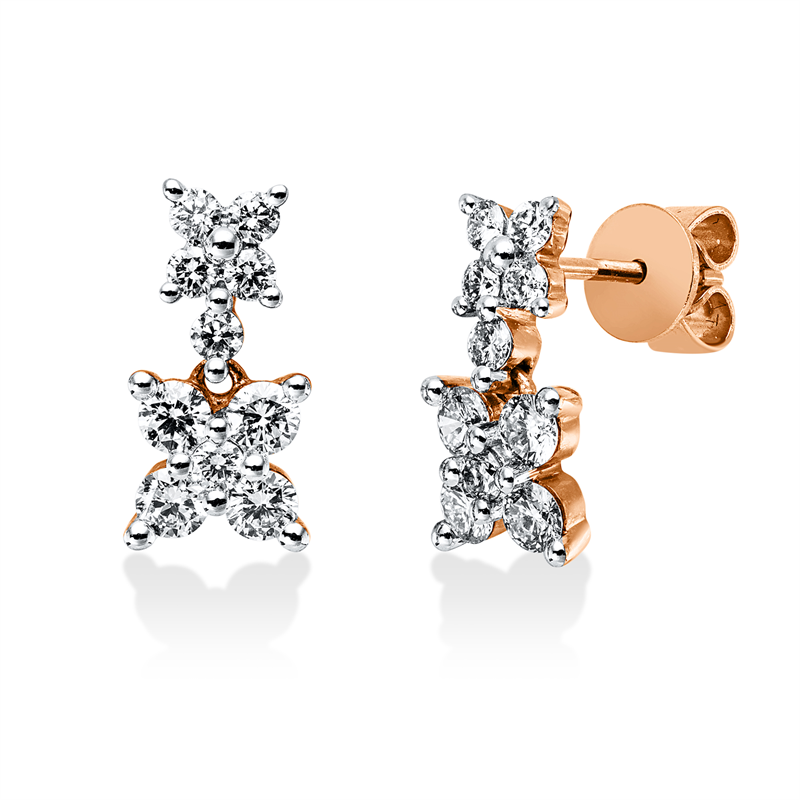 Modern Woman Ohrschmuck Rotgold / Weißgold 18kt 0,8ct