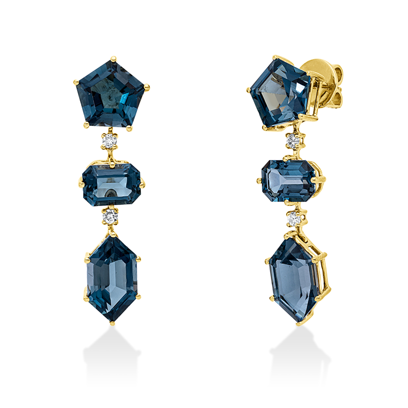 Farbstein Fashion Ohrschmuck Gelbgold 18kt 0,12ct
