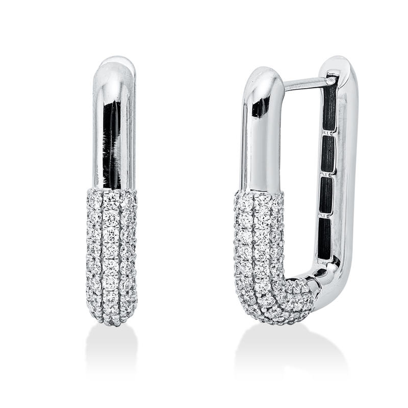 Pavé Creolen Weißgold 18kt 1,17ct