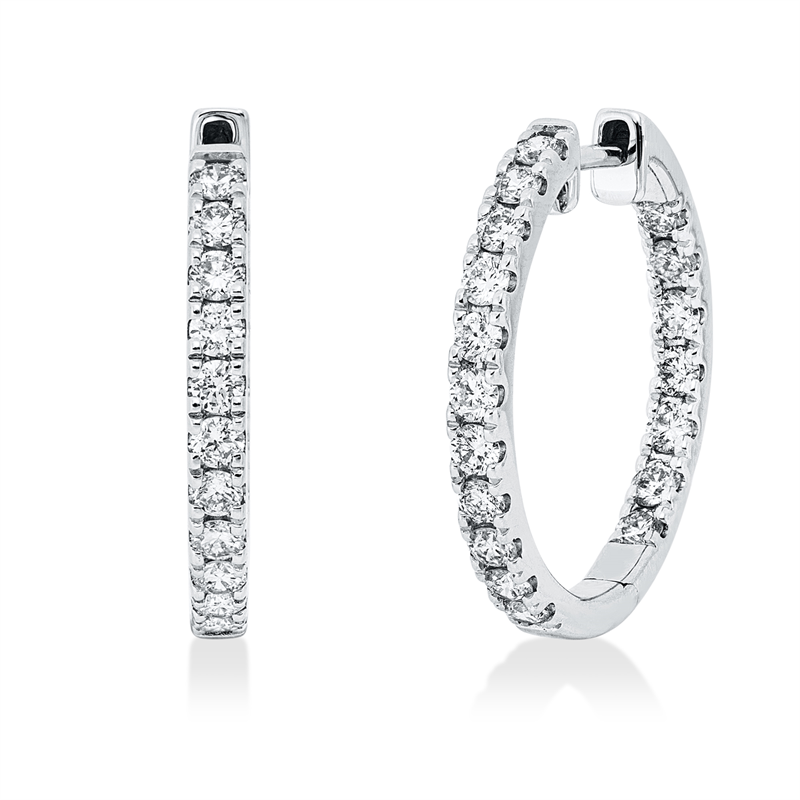 Modern Woman Creolen Weißgold 14kt 1,04ct