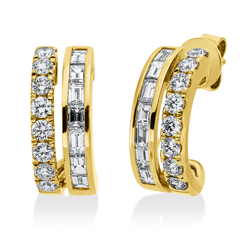 Baguette Ohrschmuck Gelbgold 14kt 1,04ct