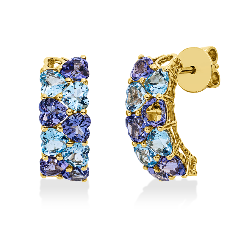 Farbstein Fashion Ohrstecker Gelbgold 18kt