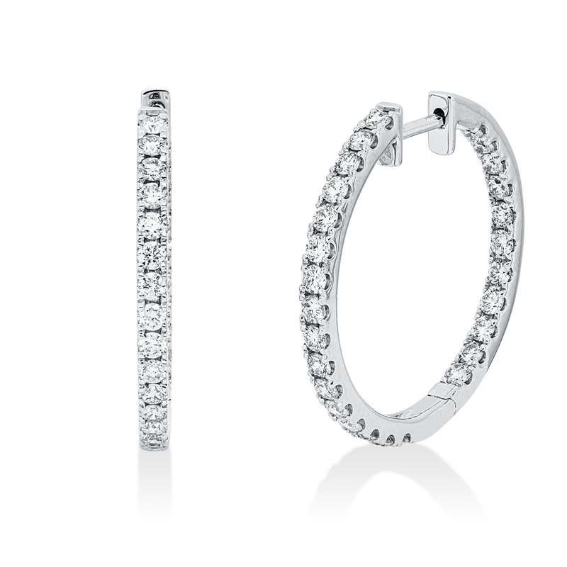 Modern Woman Creolen Weißgold 14kt 1,55ct
