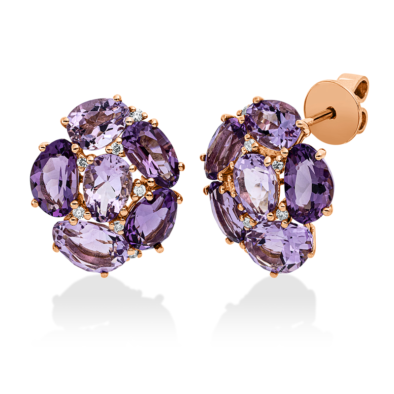 Farbstein Fashion Ohrstecker Rotgold 18kt 0,11ct
