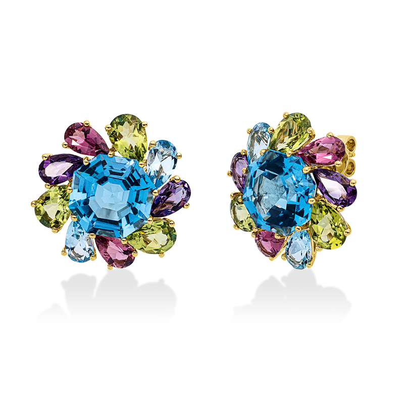 Rainbow & Multicolor Ohrstecker Gelbgold 18kt