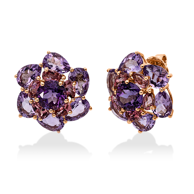 Farbstein Fashion Ohrstecker Rotgold 18kt