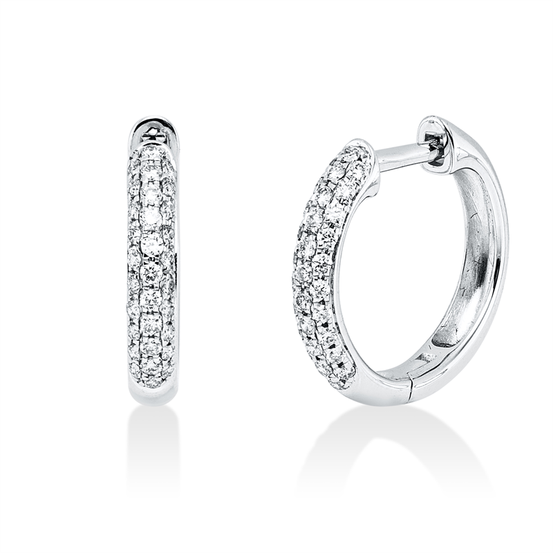 Pavé Creolen Weißgold 18kt 0,24ct