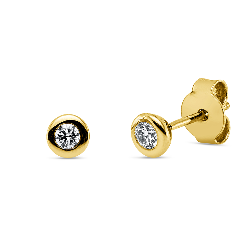 Solitaire Ohrstecker Gelbgold 18kt 0,2ct