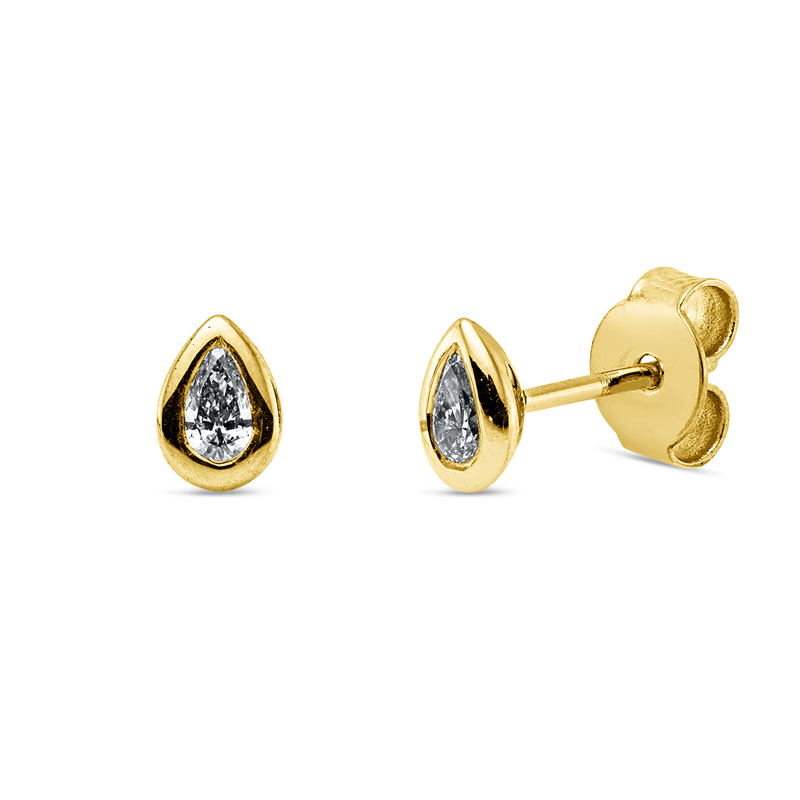 Solitaire Ohrstecker Gelbgold 18kt 0,2ct