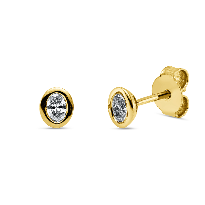 Solitaire Ohrstecker Gelbgold 18kt 0,23ct