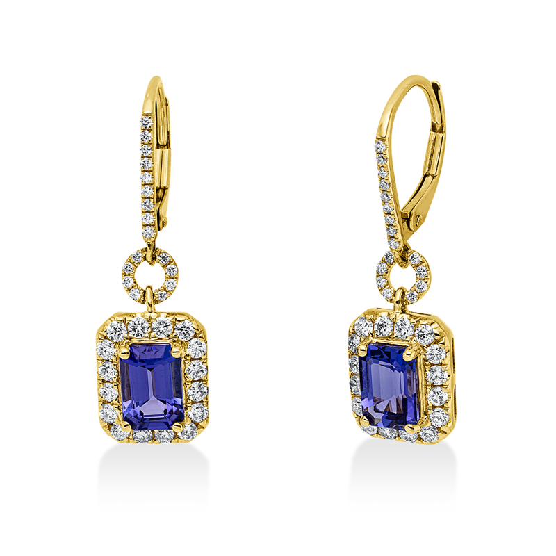 Farbstein Classic Ohrschmuck Gelbgold / Weißgold 14kt 0,69ct