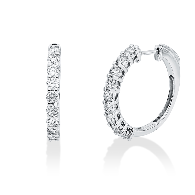 Modern Woman Creolen Weißgold 14kt 1,64ct