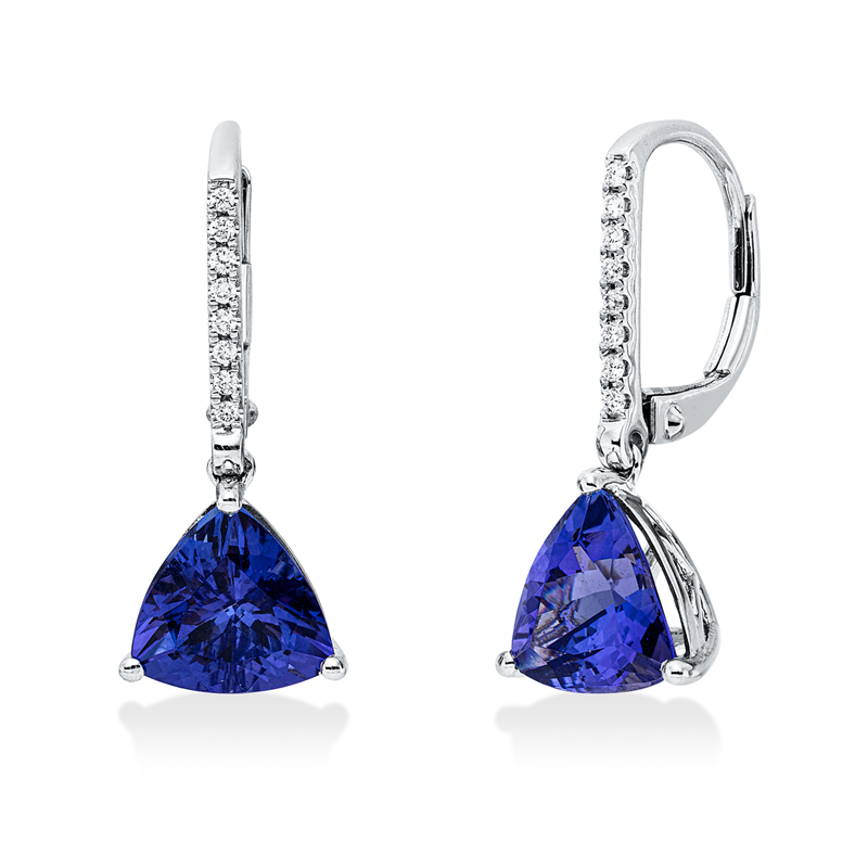 Farbstein Classic Ohrschmuck Weißgold 14kt 0,08ct