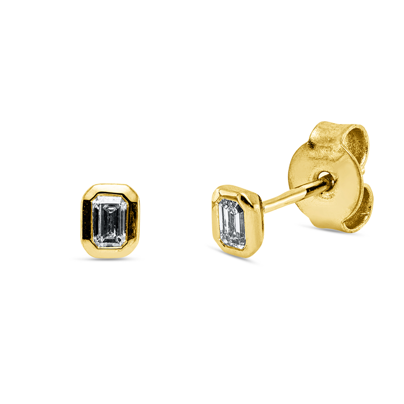 Baguette Ohrstecker Gelbgold 18kt 0,2ct