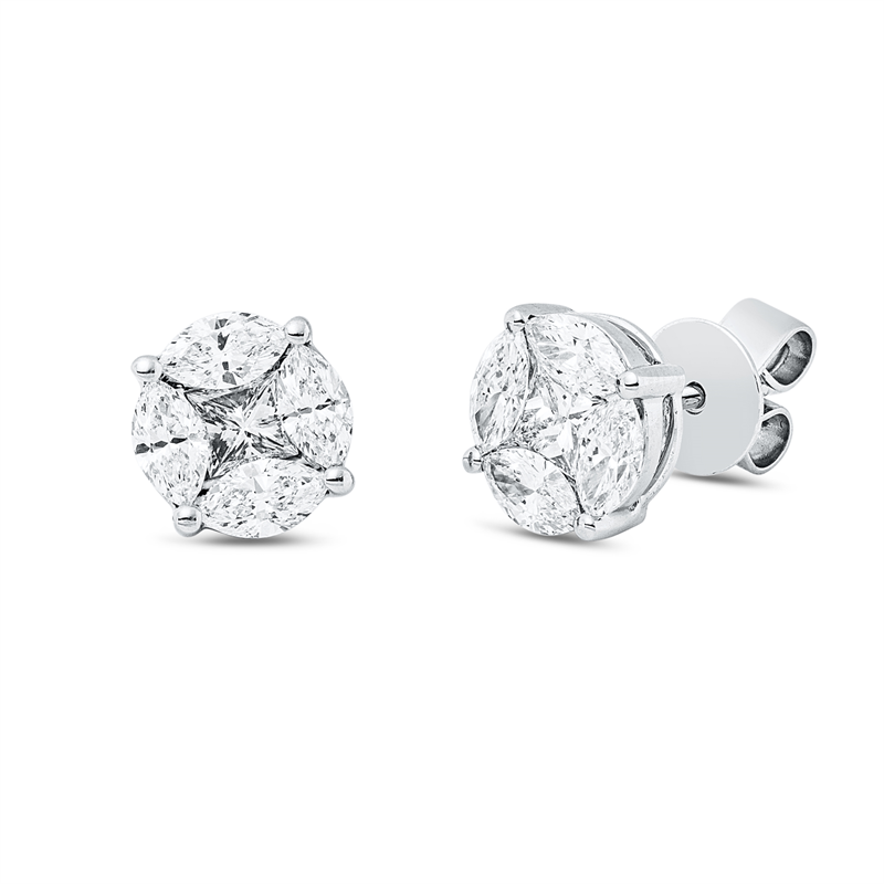 Illusion Classic Ohrstecker Weißgold 18kt 1,58ct