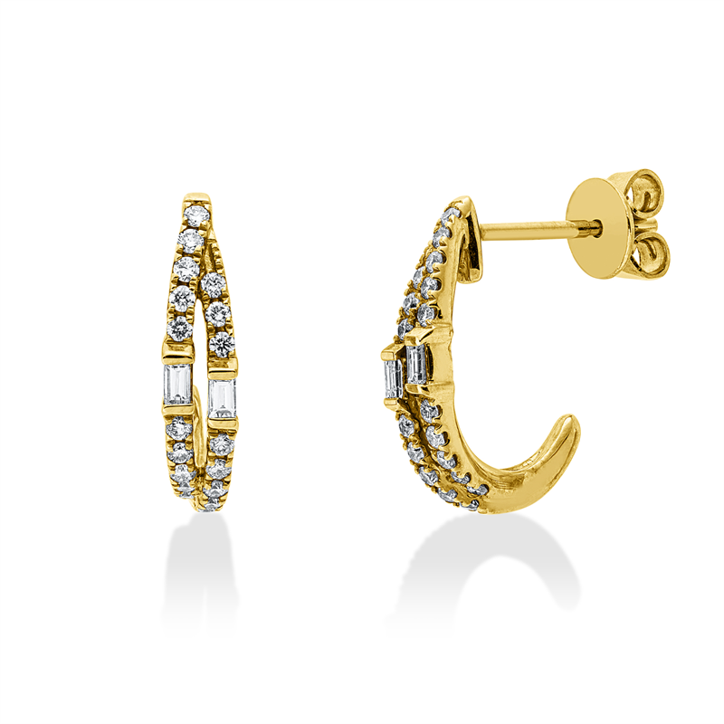 Baguette Ohrschmuck Gelbgold 14kt 0,31ct