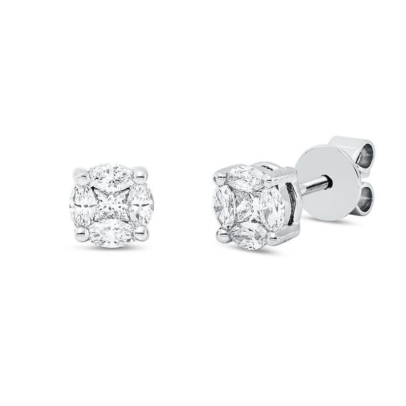 Illusion Classic Ohrstecker Weißgold 18kt 0,45ct