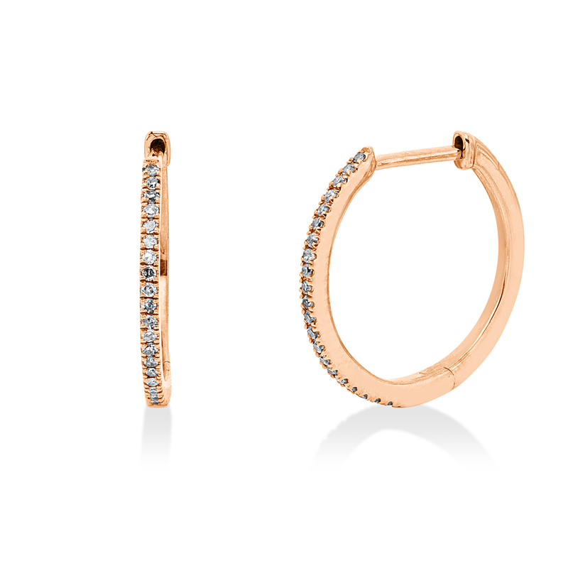 Modern Woman Creolen Rotgold 14kt 0,07ct
