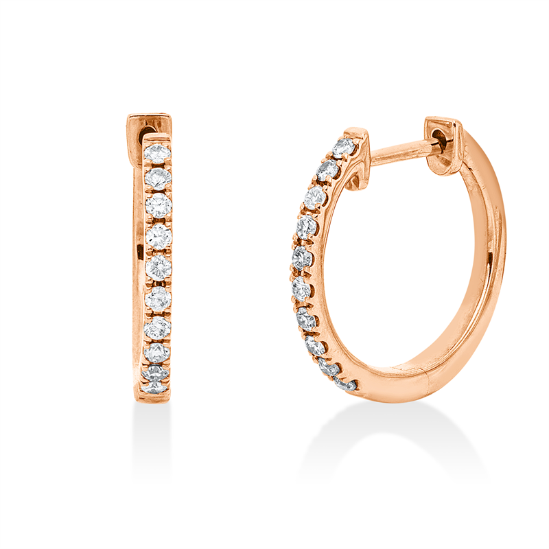 Modern Woman Creolen Rotgold 14kt 0,16ct