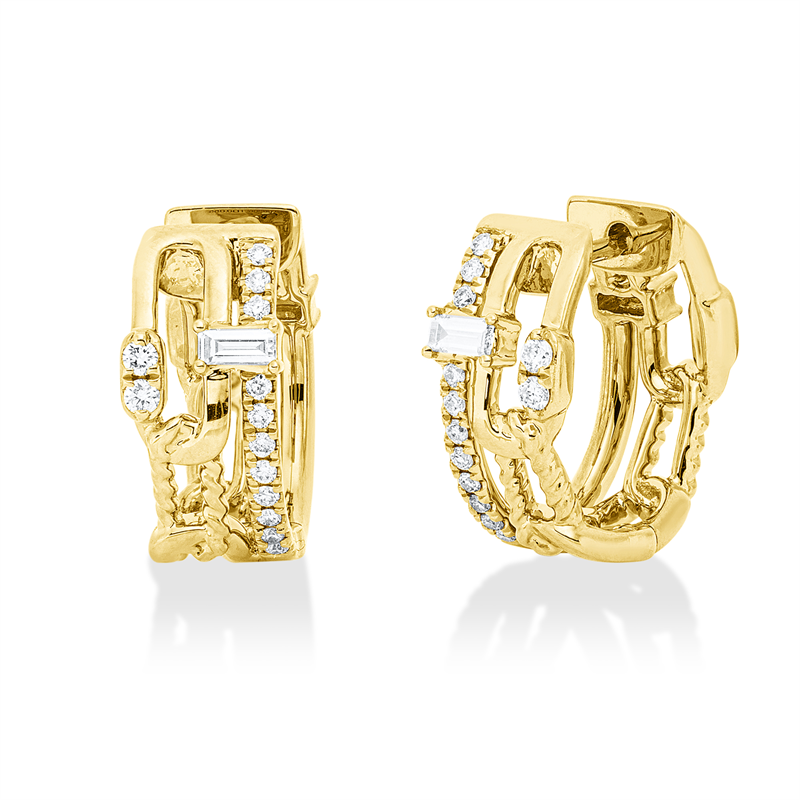 Baguette Creolen Gelbgold 18kt 0,31ct