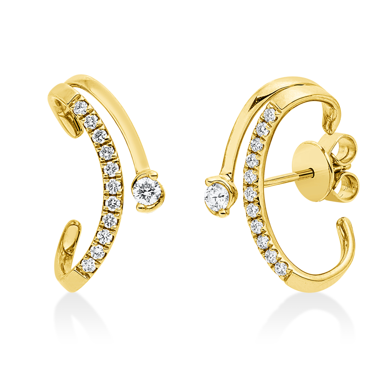 Modern Woman Ohrstecker Gelbgold 18kt 0,42ct