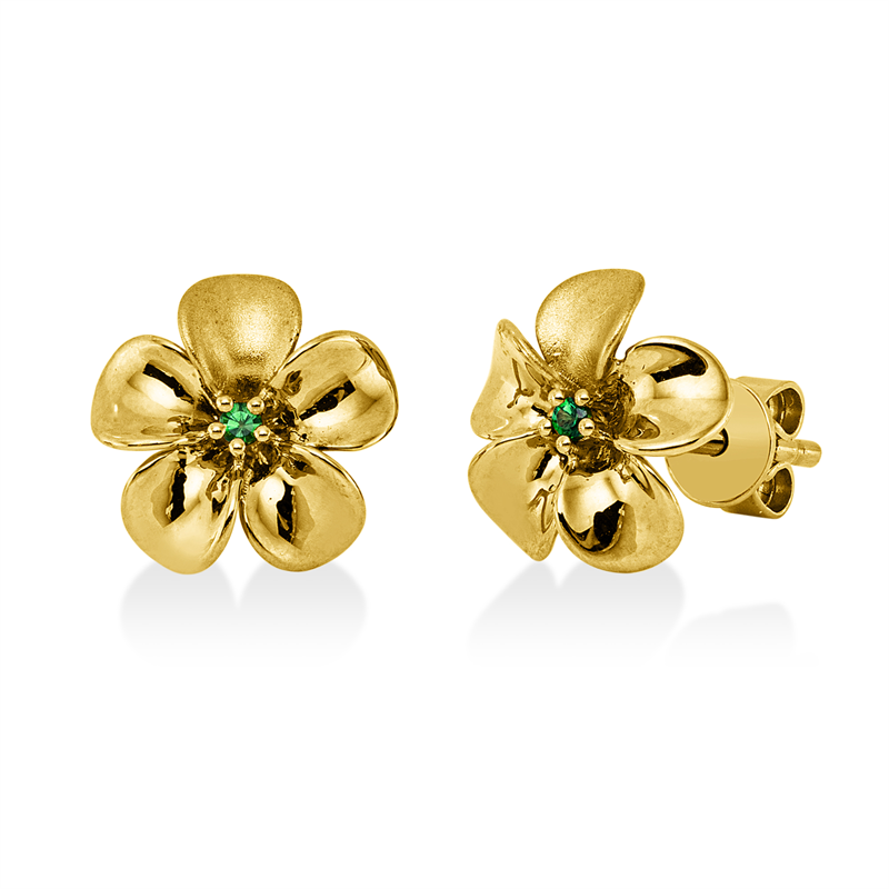 Farbstein Fashion Ohrstecker Gelbgold 18kt