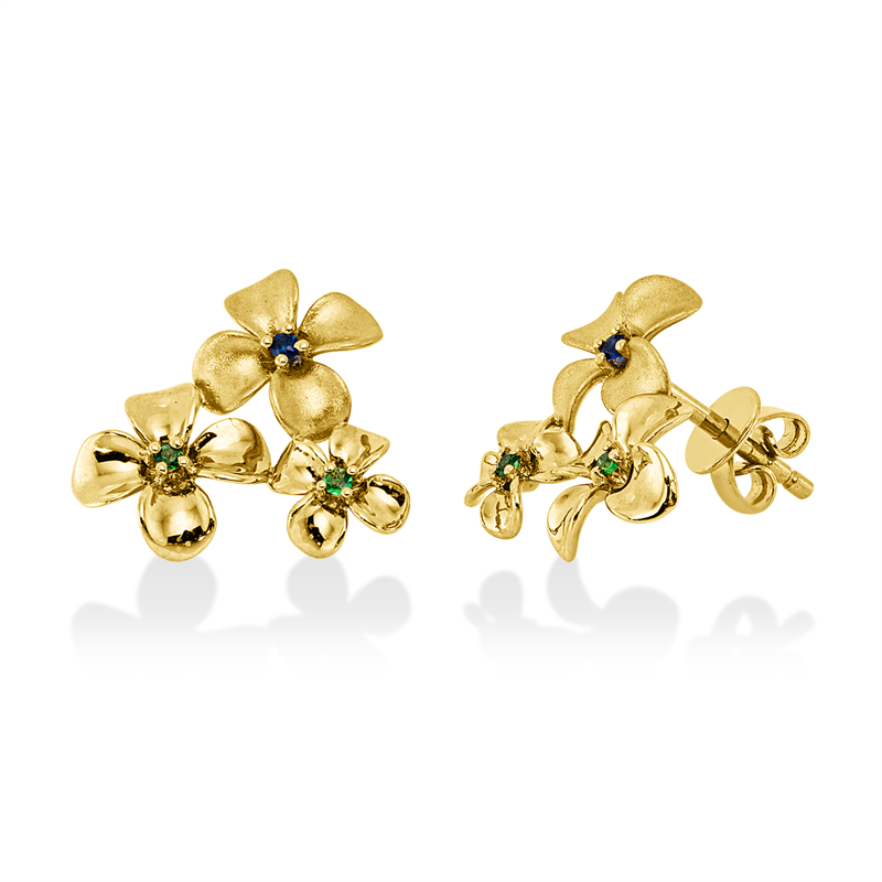 Farbstein Fashion Ohrstecker Gelbgold 18kt
