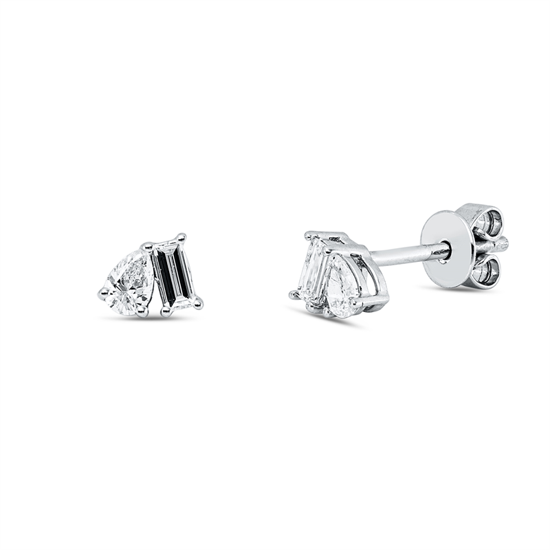 Baguette Ohrstecker Weißgold 18kt 0,33ct