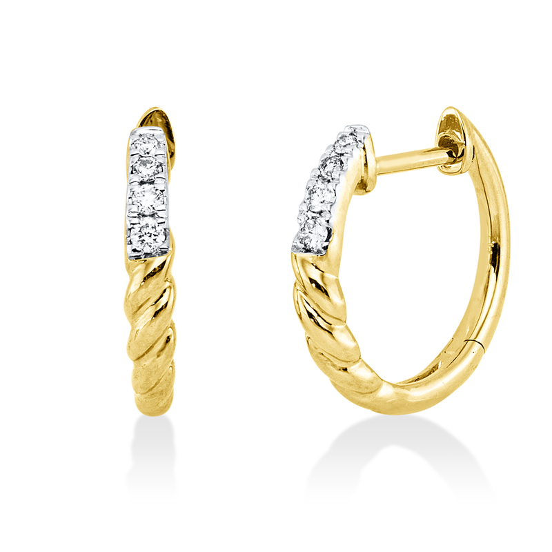 Modern Woman Creolen Gelbgold 18kt 0,07ct