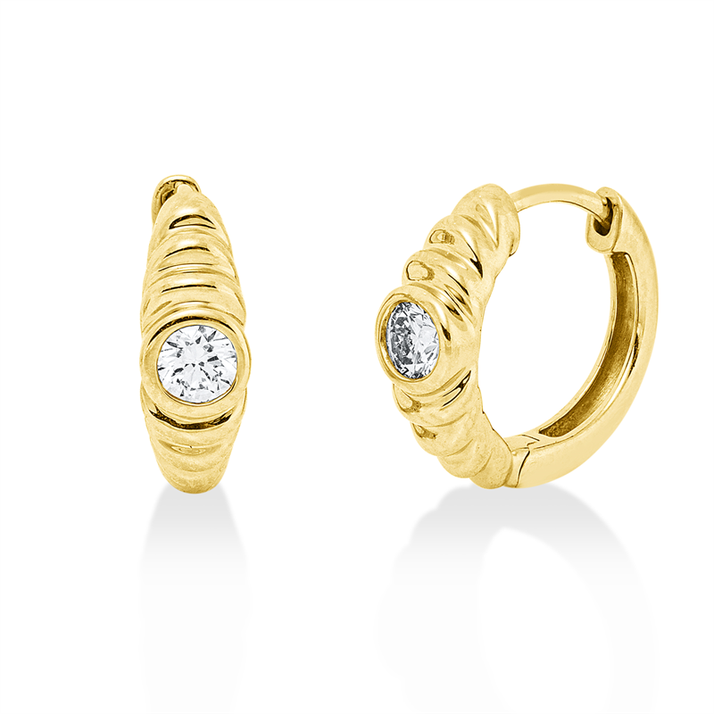 Solitaire Creolen Gelbgold 14kt 0,23ct