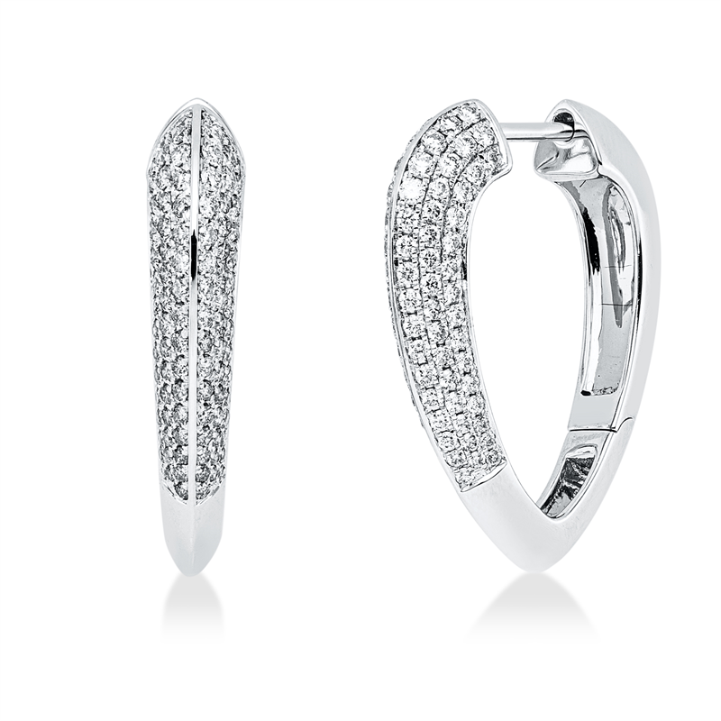 Pavé Creolen Weißgold 18kt 0,95ct