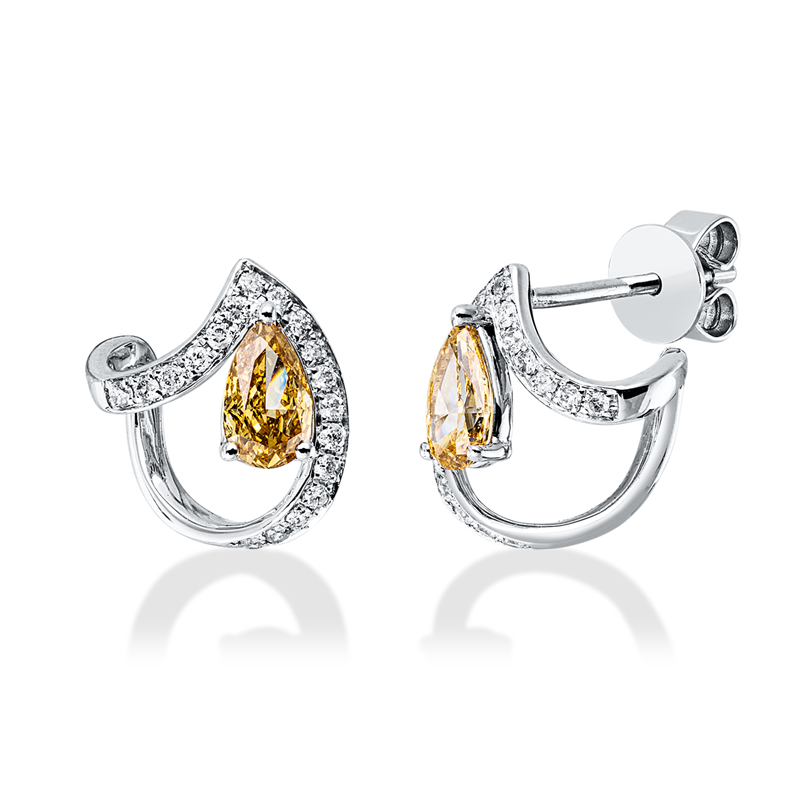 Farbiger Diamant Ohrstecker Weißgold 18kt 0,62ct