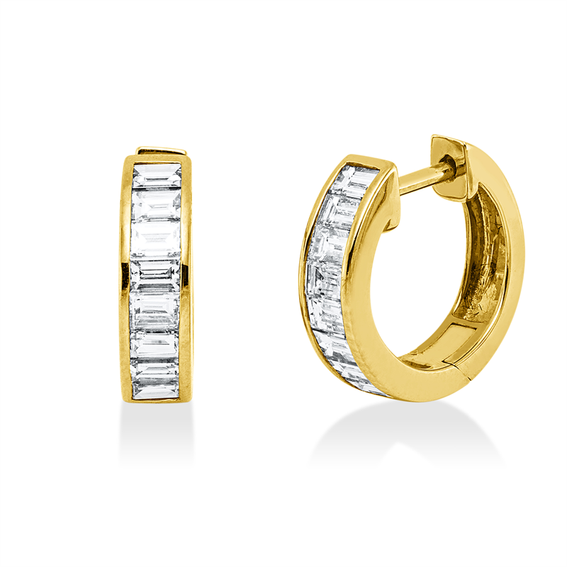 Baguette Creolen Gelbgold 18kt 0,88ct