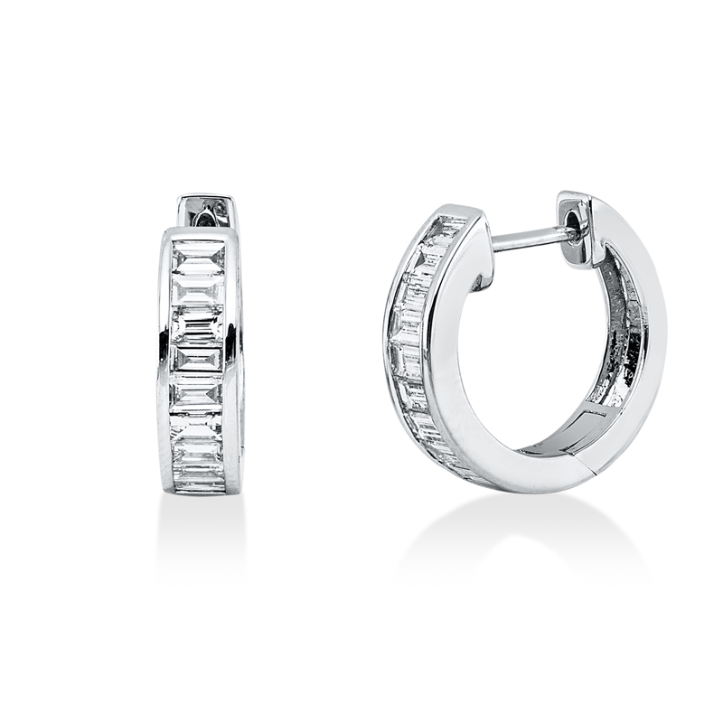 Baguette Ohrschmuck Weißgold 18kt 0,6ct