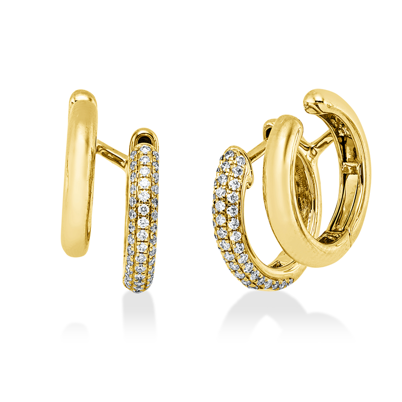 Pavé Creolen Gelbgold 14kt 0,36ct