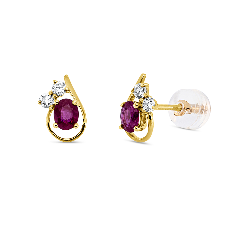 Farbstein Classic Ohrstecker Gelbgold 18kt 0,12ct