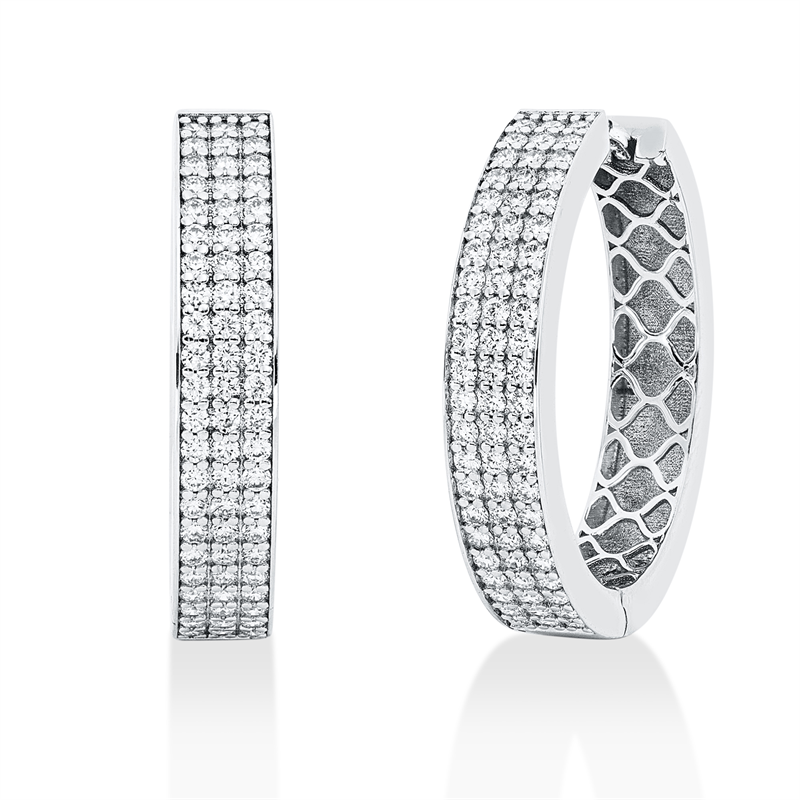 Pavé Creolen Weißgold 18kt 1,01ct