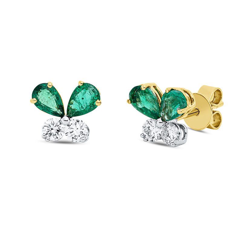 Farbstein Classic Ohrstecker Gelbgold / Weißgold 18kt 0,52ct