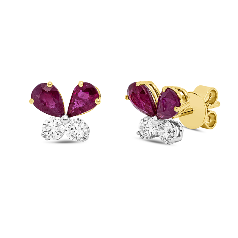 Farbstein Classic Ohrstecker Gelbgold / Weißgold 18kt 0,55ct