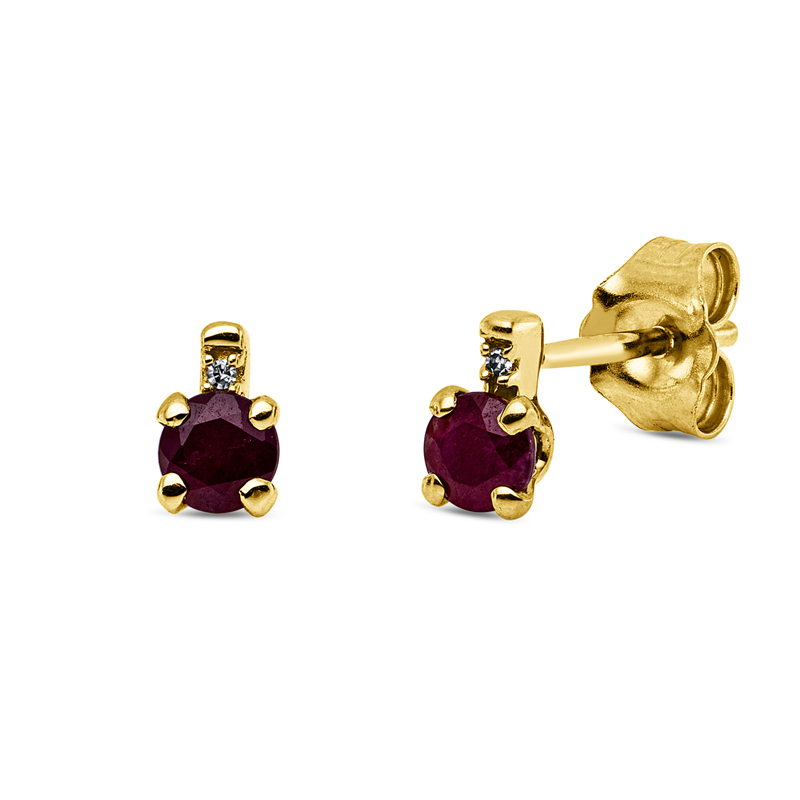 Farbstein Classic Ohrstecker Gelbgold 18kt 0,01ct