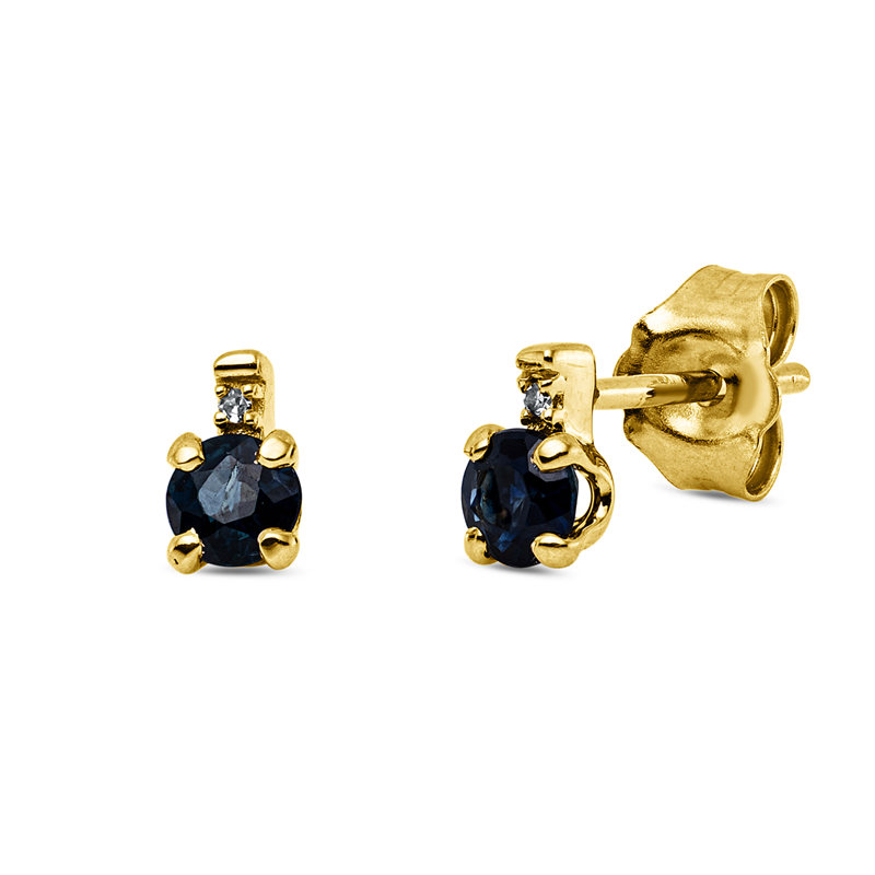 Farbstein Classic Ohrstecker Gelbgold 18kt 0,01ct