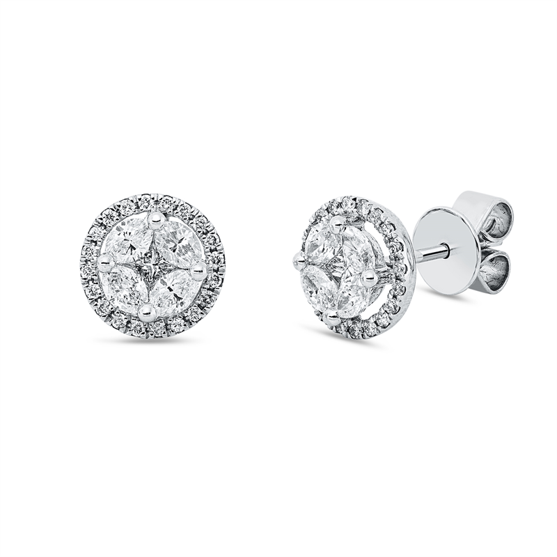Illusion Classic Ohrstecker Weißgold 18kt 0,88ct