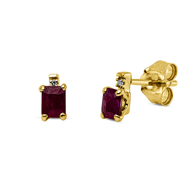 Farbstein Classic Ohrstecker Gelbgold 18kt 0,01ct