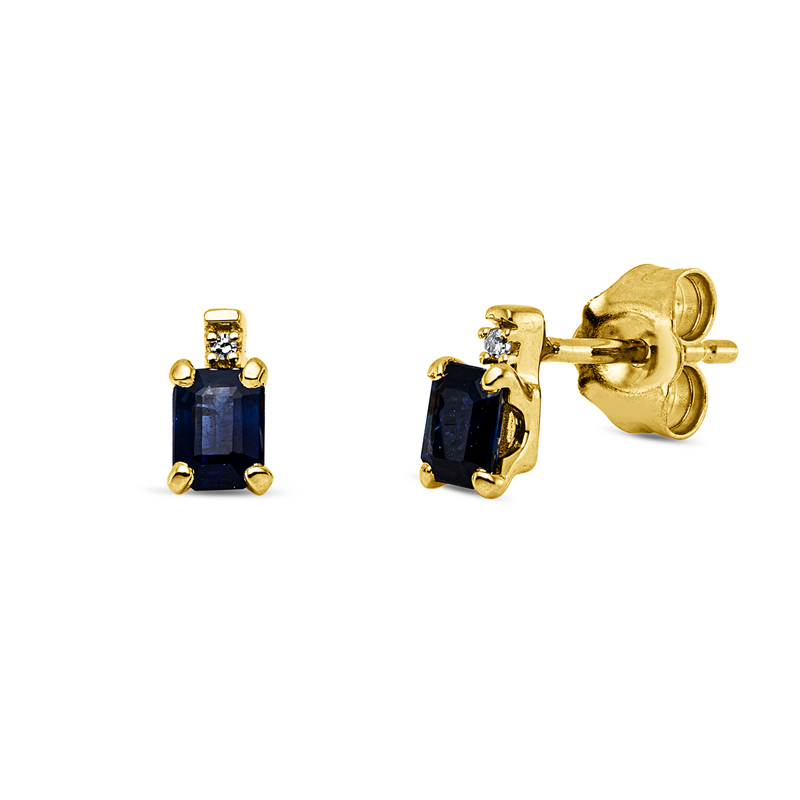 Farbstein Classic Ohrstecker Gelbgold 18kt 0,01ct