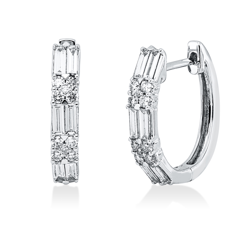 Baguette Creolen Weißgold 18kt 0,71ct