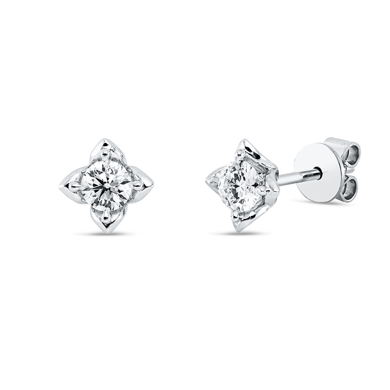 Solitaire Ohrstecker Weißgold 18kt 0,51ct