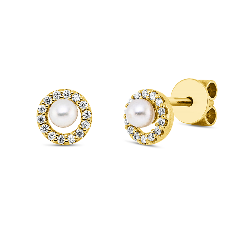 Perle Ohrstecker Gelbgold 18kt 0,1ct